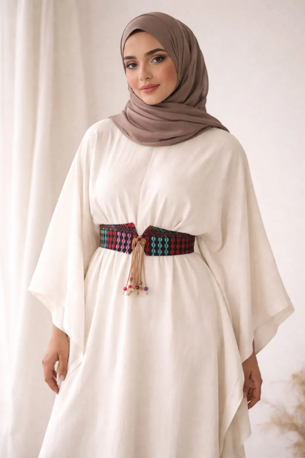 Slender Woven Tassel Belt