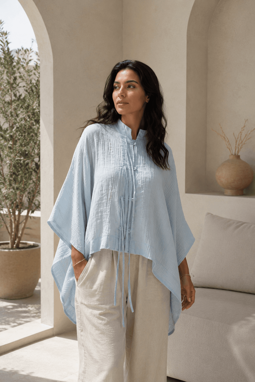 Butterfly Mandarin Blouse