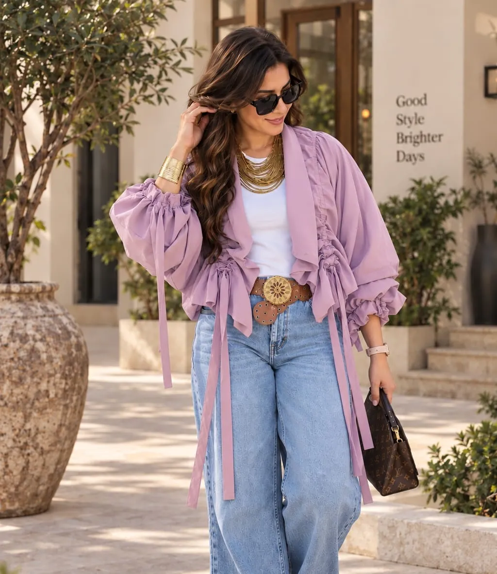 Ruffled Wrap Cardigan