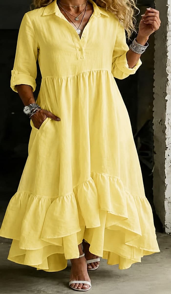 Linen Tiered Maxi Dress