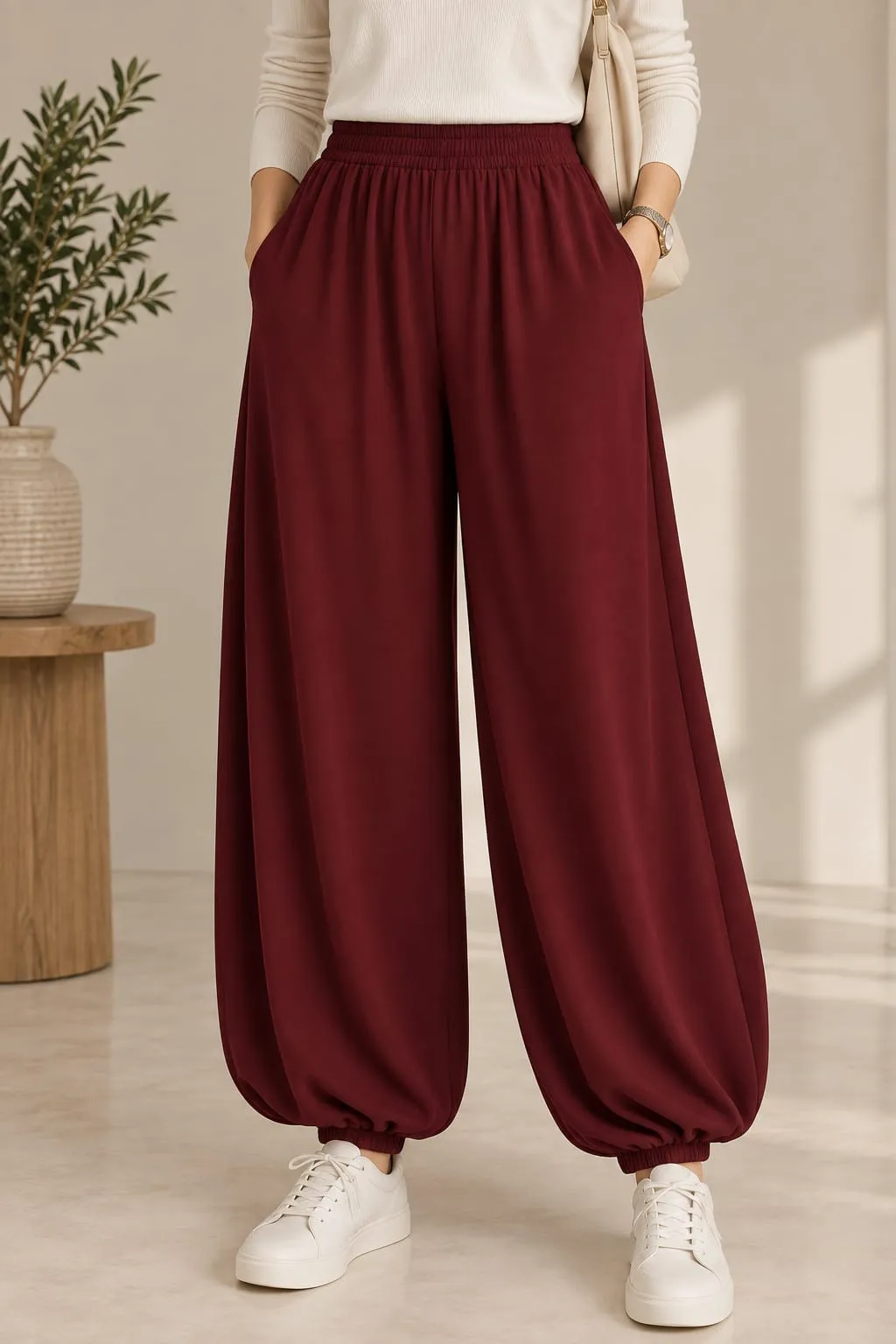 Balloon Crepe Pants