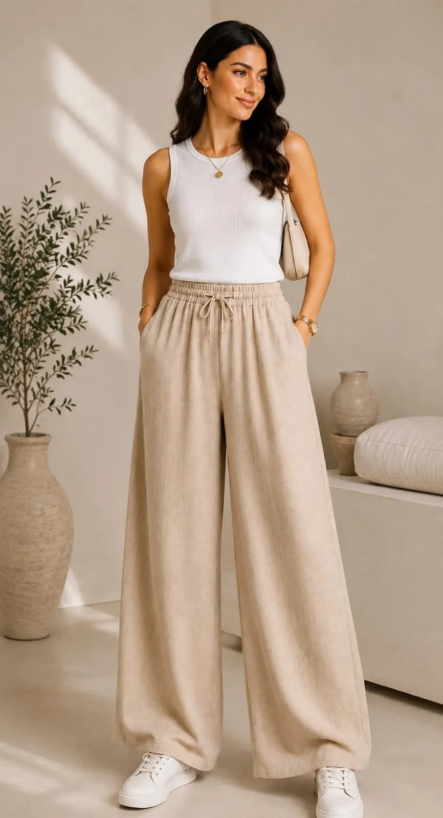 Wide Leg Linen Pants